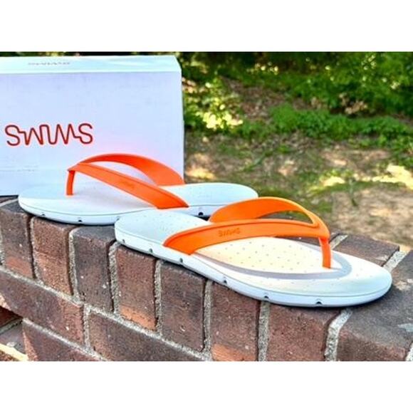 SWIMS Breeze Thong Sandal Mens Size 11 Orange White Gray Flip Flop 21287-589-11 main image 4